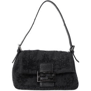 Fendi Zucchino Pattern Bead Mini Mamma Bucket Shoulder Bag